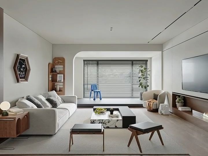 现代侘寂客厅3d模型分享~~【艺拓网】