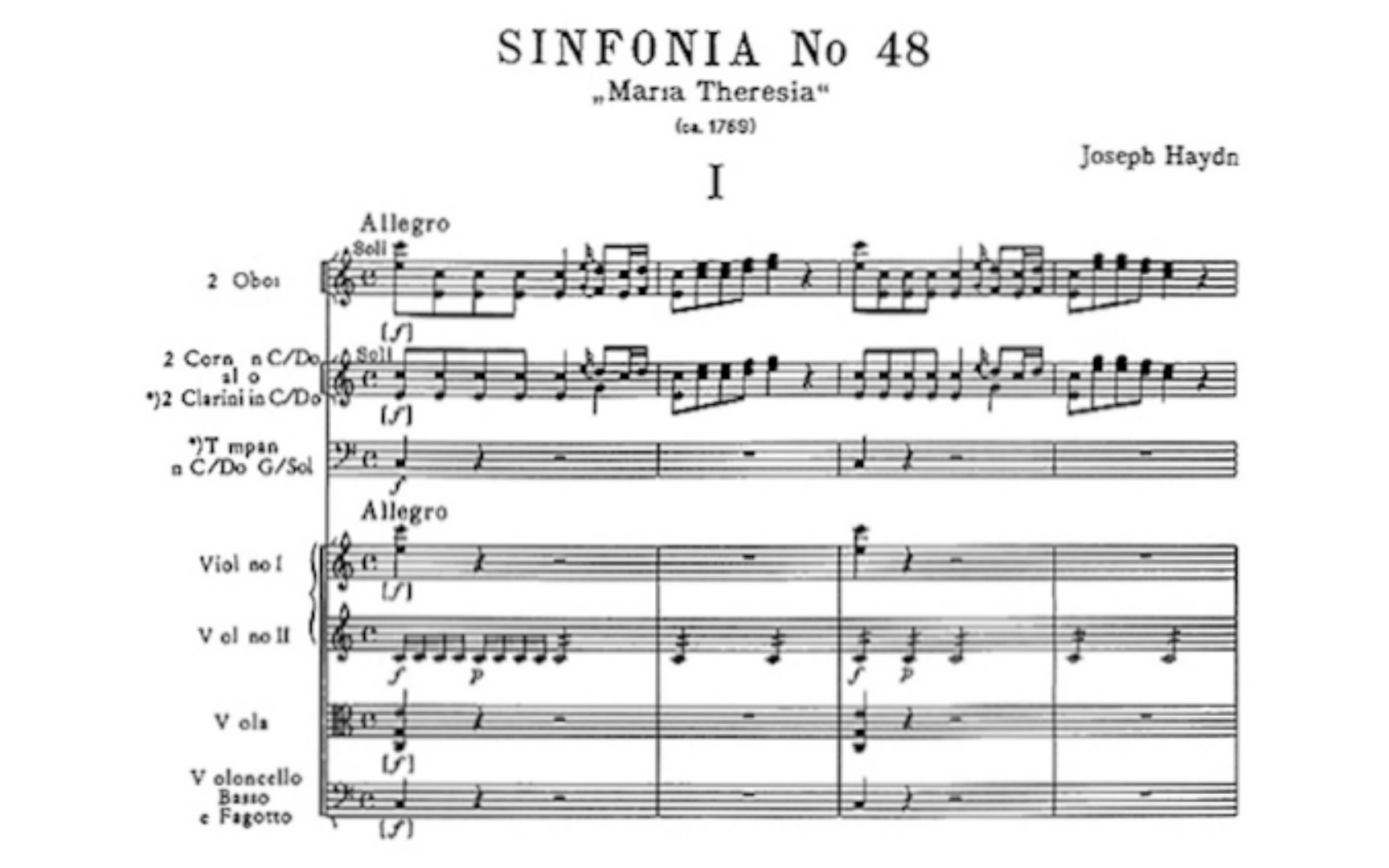 [图]［曲谱同步］［交响乐］［管弦乐］Symphony No.48 第四十八交响曲 Hob:I:48 By Franz Joseph Haydn 海顿