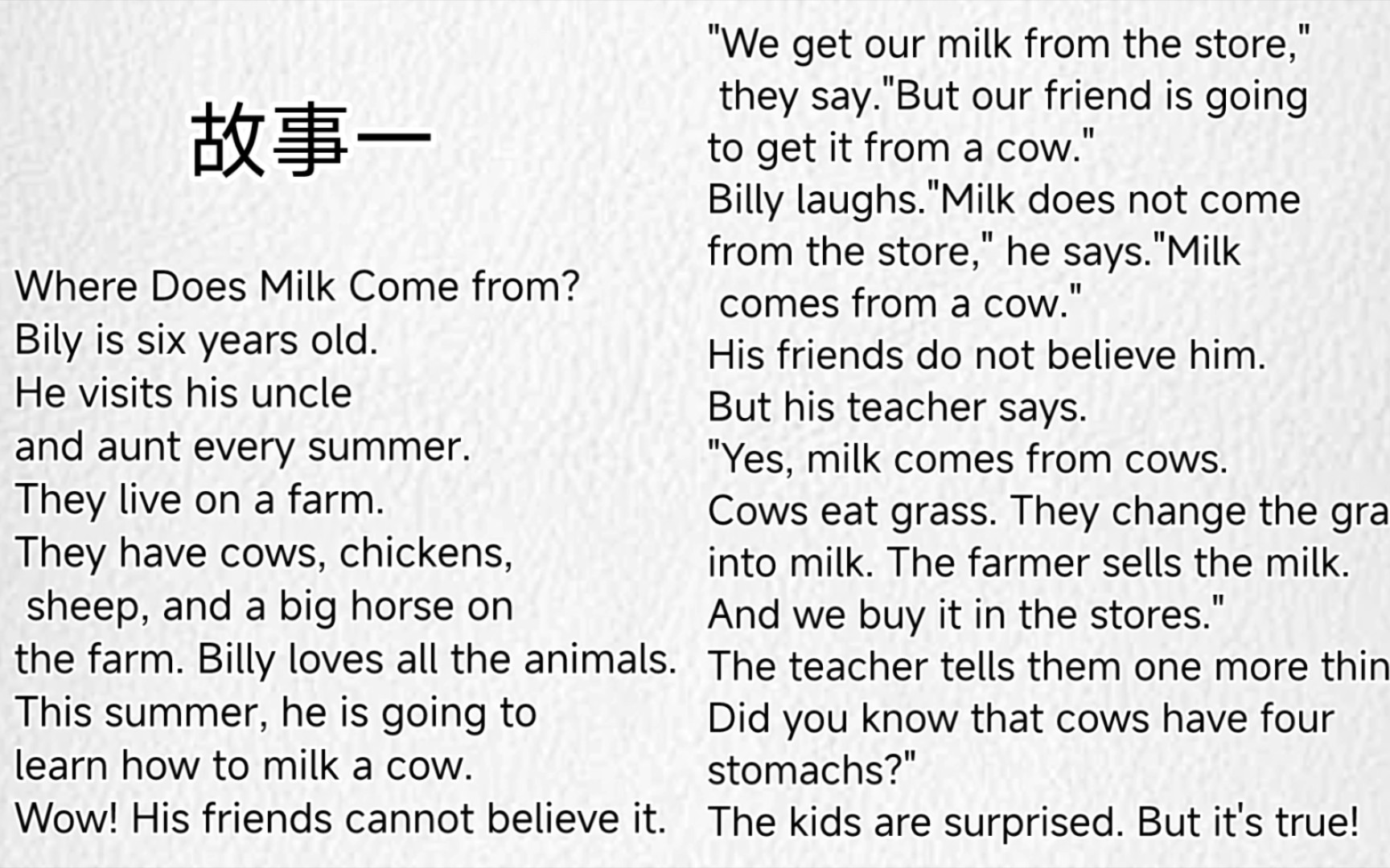 [图]one story a day 小学版 英语阅读听力 1-01 where does milk come from