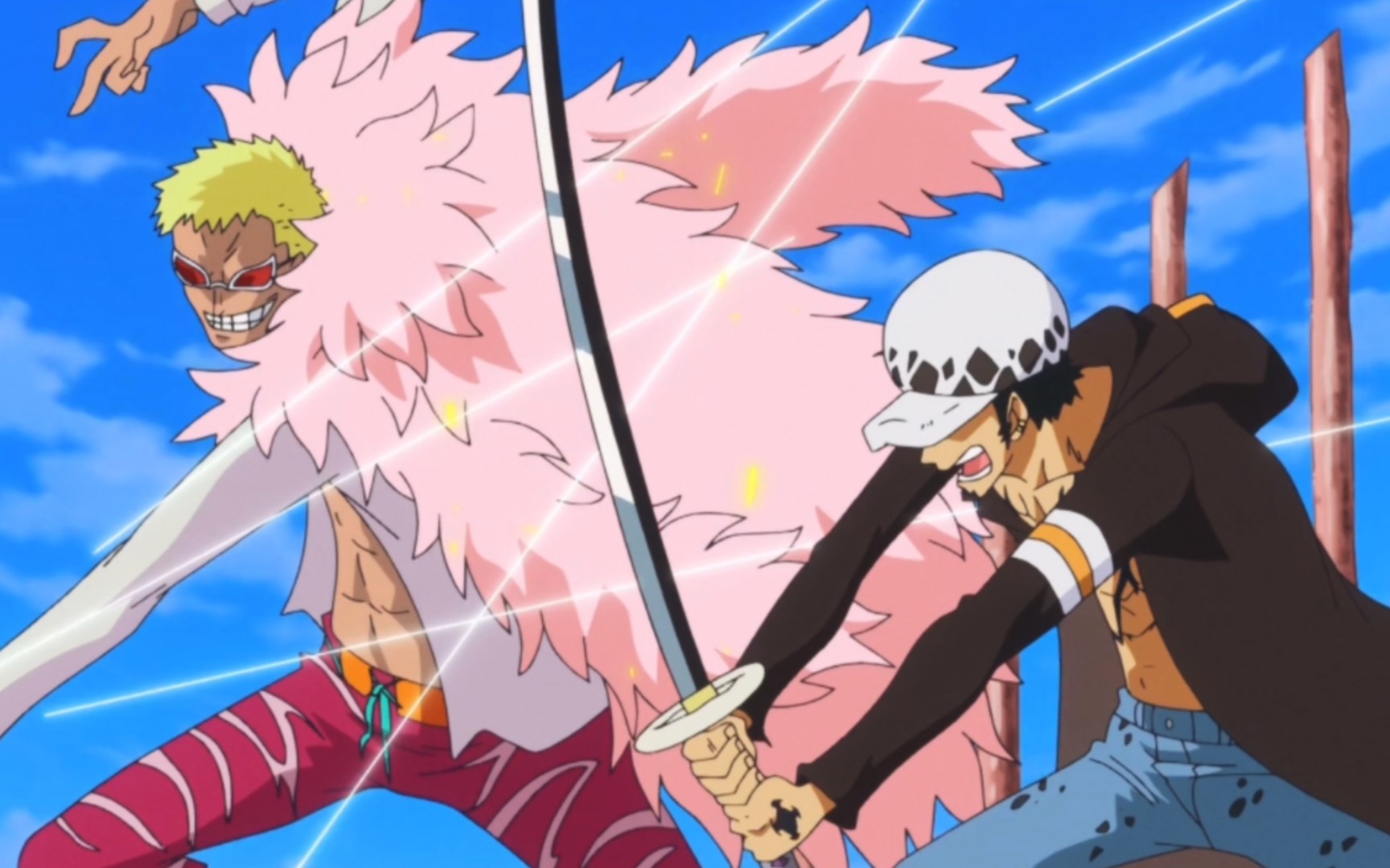 "剪掉多余对话"罗vs多弗朗明哥与藤虎,三位强者对峙!