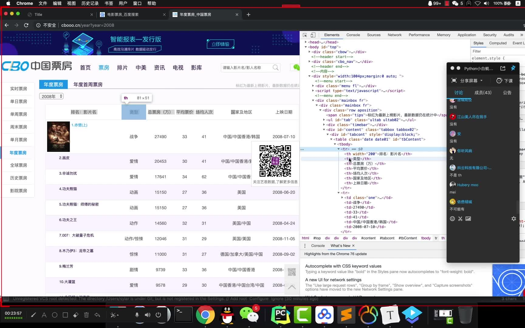 [图]Python爬虫+Python数据分析+Python可视化（项目实战）