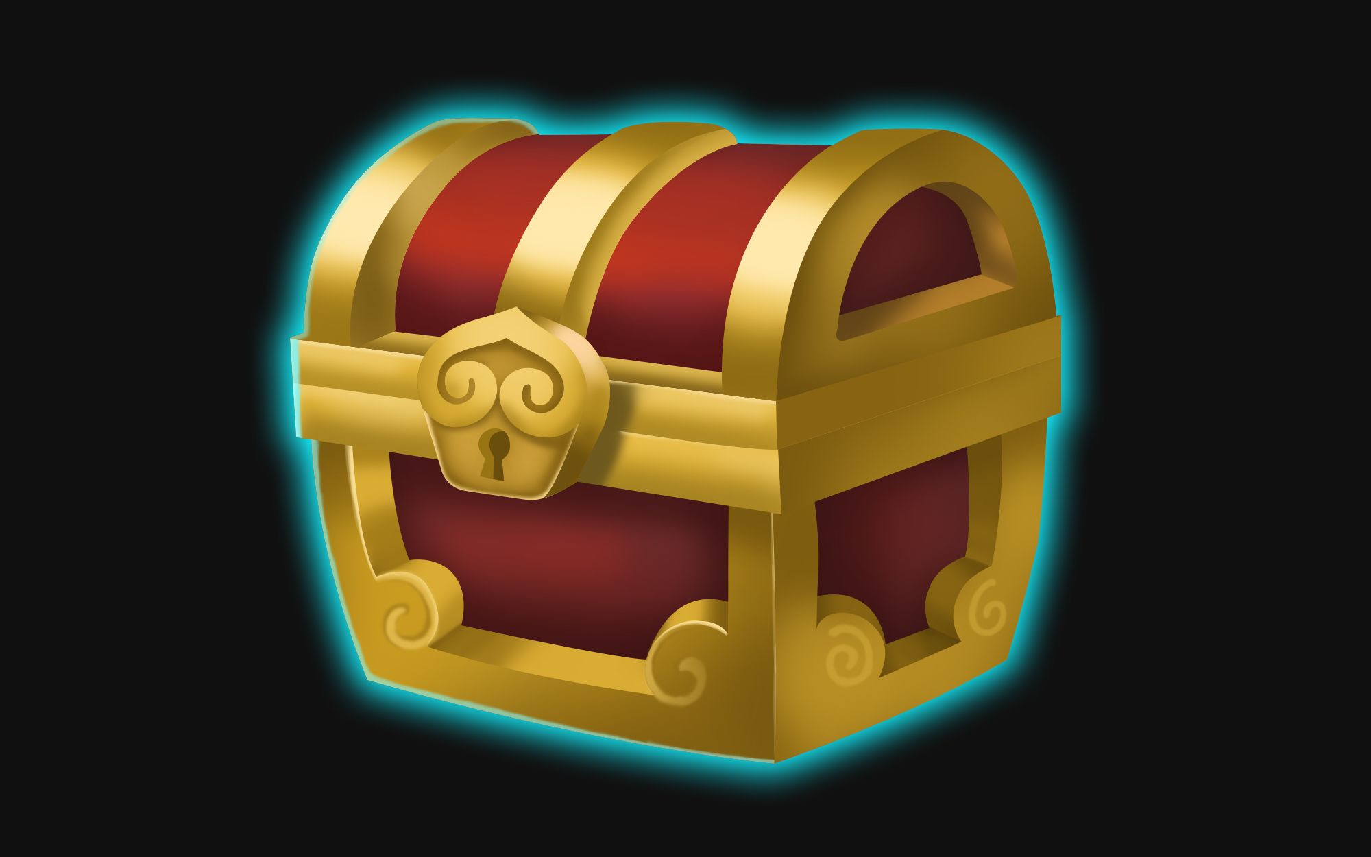 宝箱绘制详细过程手绘绘画ps板绘手绘练习手绘教程