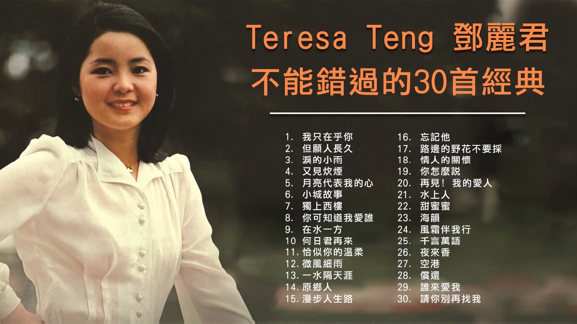 播放邓丽君的歌曲(播放邓丽君的歌曲多少黎明多少黄昏里)