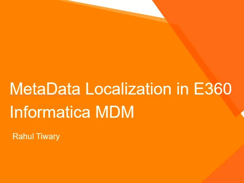 如何在e360 informatica mdm中执行元数据本地化