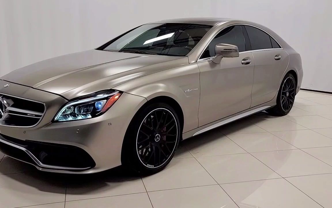 宴会标配轿跑 香槟金梅赛德斯奔驰cls63 amg 5.5t v8