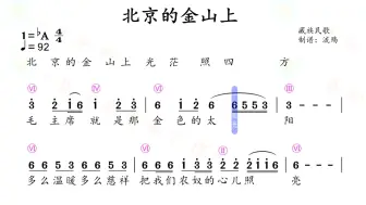 Download Video: 北京的金山上——（原唱）动态简谱