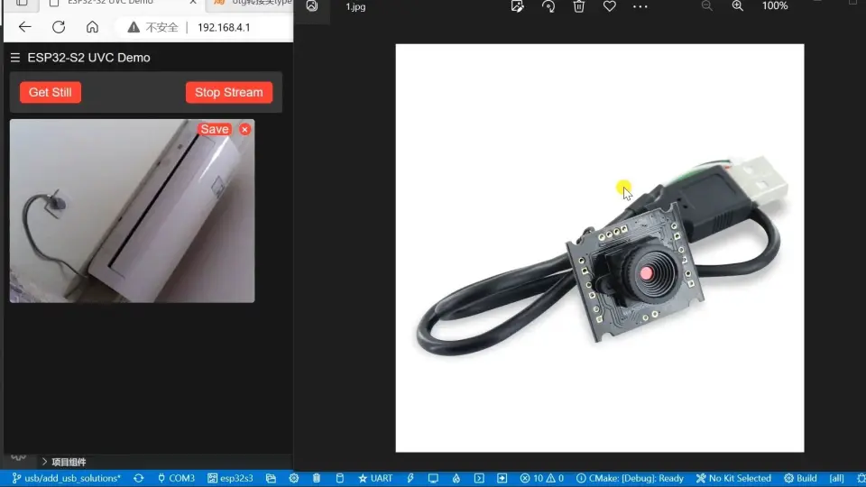 USB Camera to ESP32-S2 (UVC Camera) 