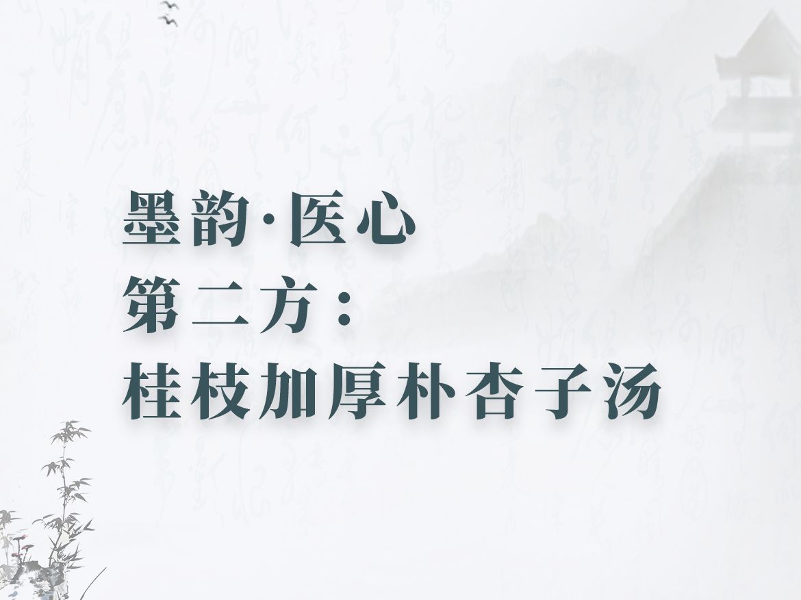 墨韵·医心第二方:桂枝加厚朴杏子汤
