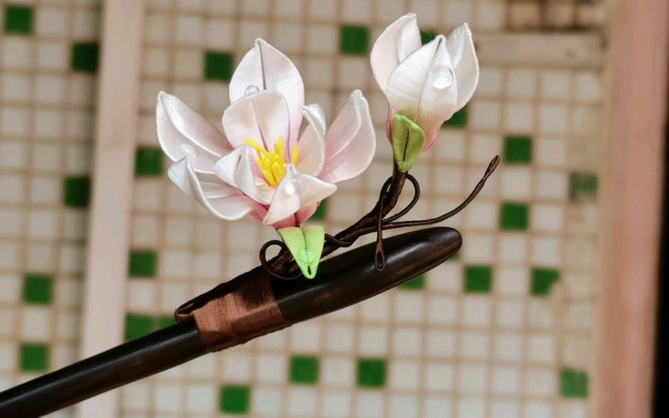 买得一枝春欲放.是缠花玉兰呀