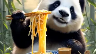 熊猫吃面 惊呆众人 国宝吃面名场面 吃得津津有味好有食欲 流口水了 #心动旅行打卡地 #来碗小面