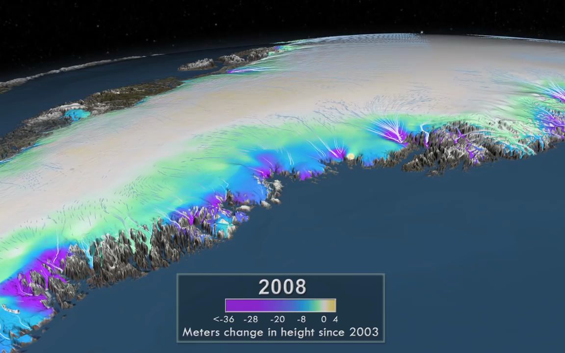 [图]格陵兰(Greenland)冰盖高程变化