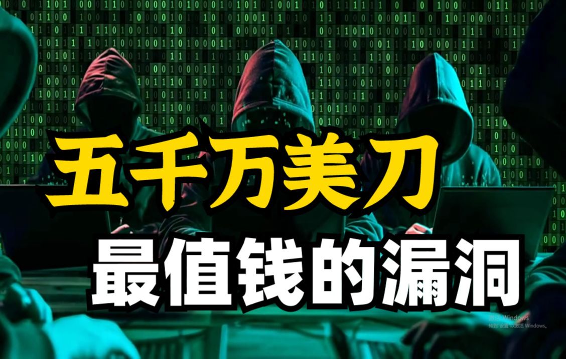 白帽黑客挖过最值钱的漏洞,卖了整整五千万美刀!晓得黑客赚钱,谁成想这么赚啊!(网络安全/漏洞挖掘)哔哩哔哩bilibili