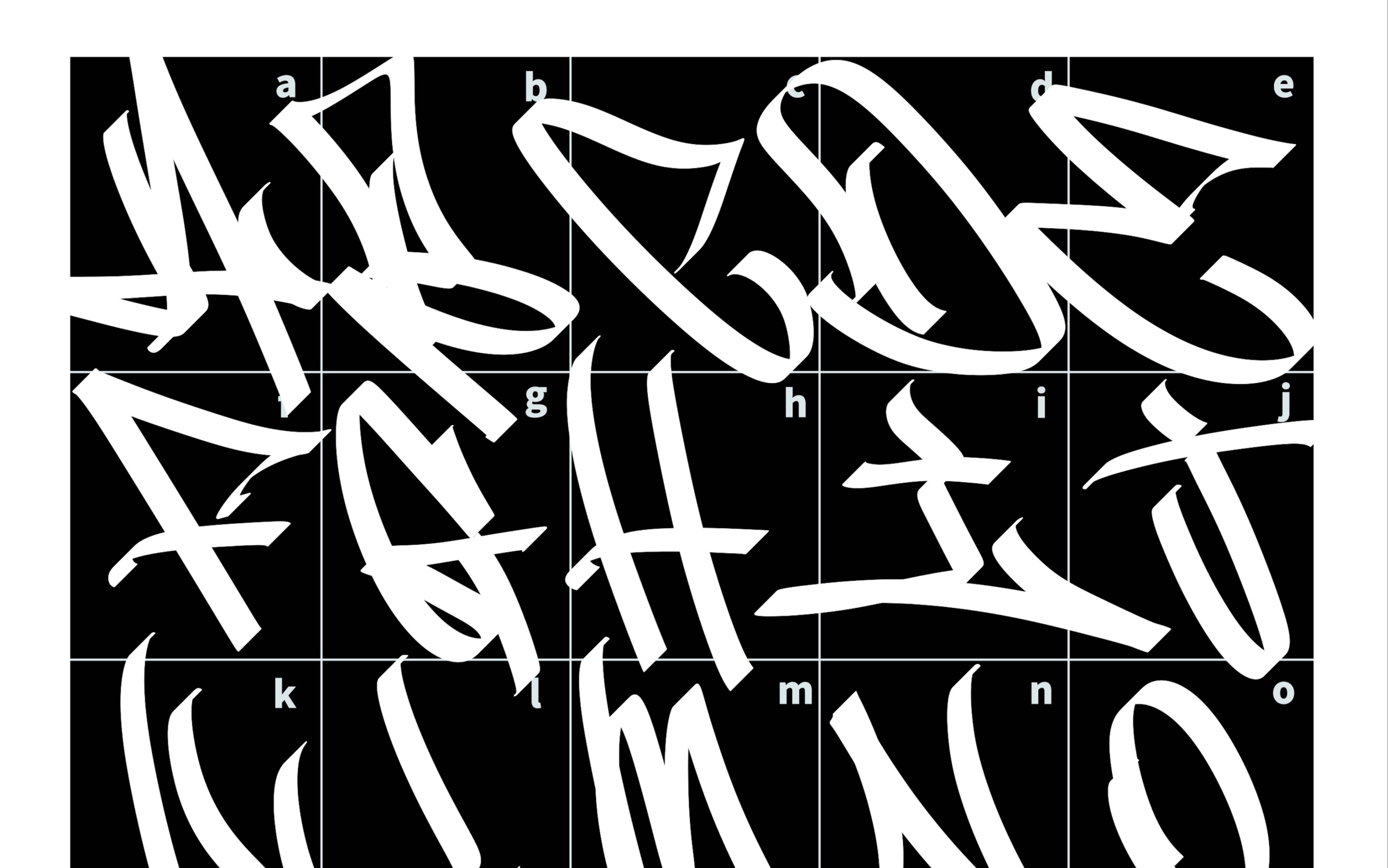 graffiti方头handstyle字母表20步骤过程