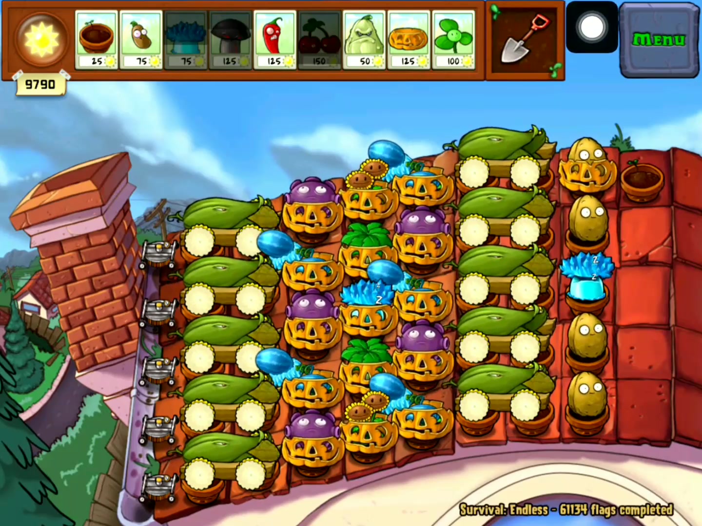 植物大战僵尸ipad 屋顶无尽10炮