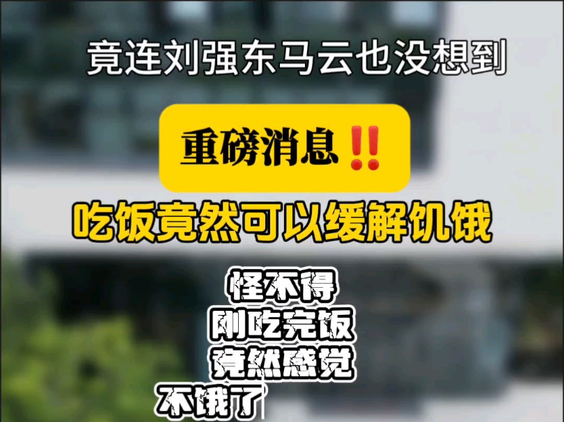 重大发现,连刘强东马云也没想到,吃饭竟然可以缓解饥饿#合肥#总部#震惊#MAX科技园#最美花园式企业独栋#GDP#写字楼哔哩哔哩bilibili