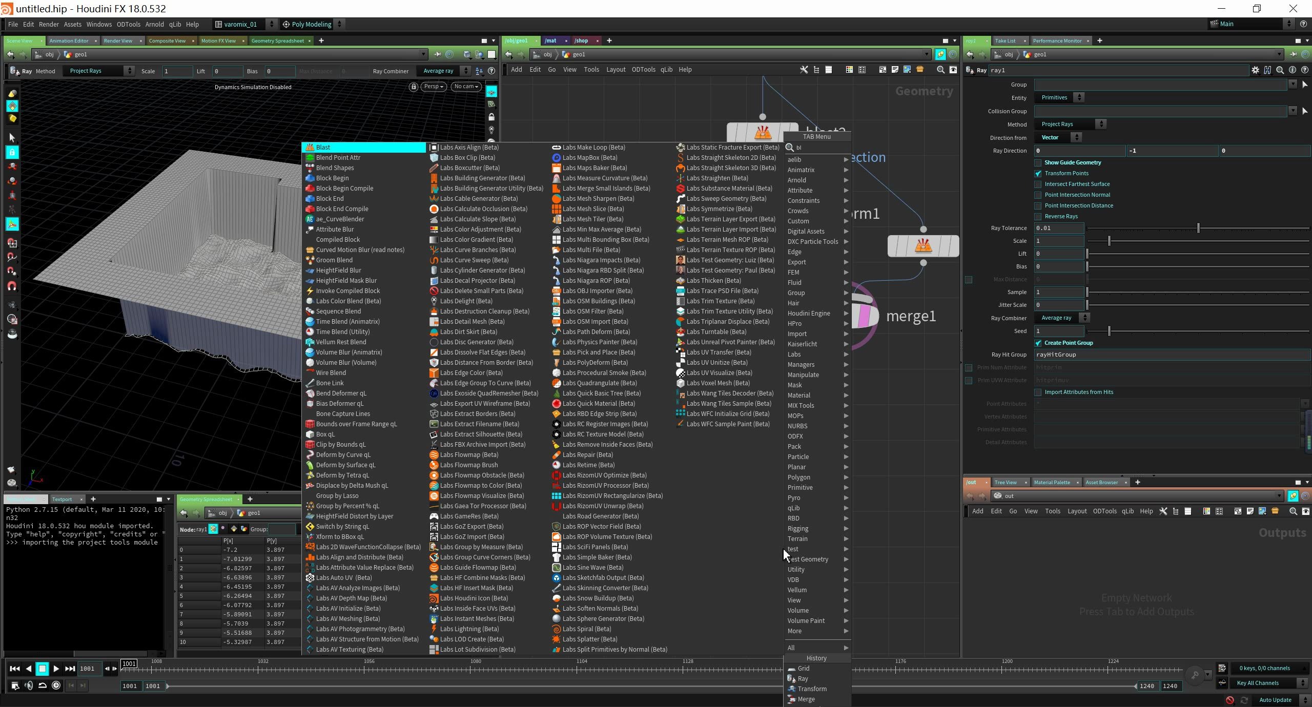 houdini处理 拼接的地形
