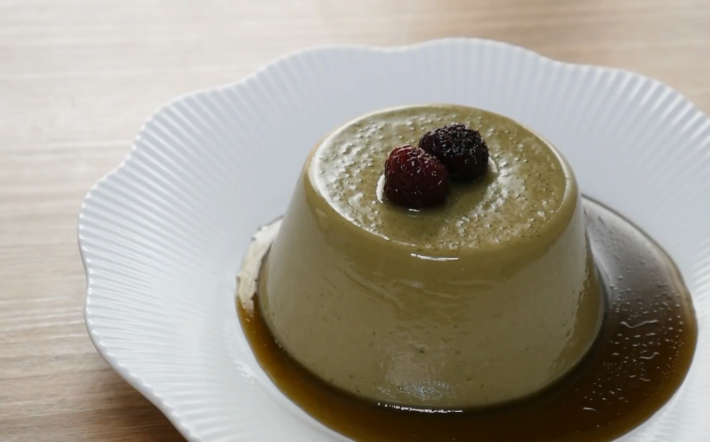 【mongbche】清爽的杏仁绿茶布丁 | almond green tea pudding
