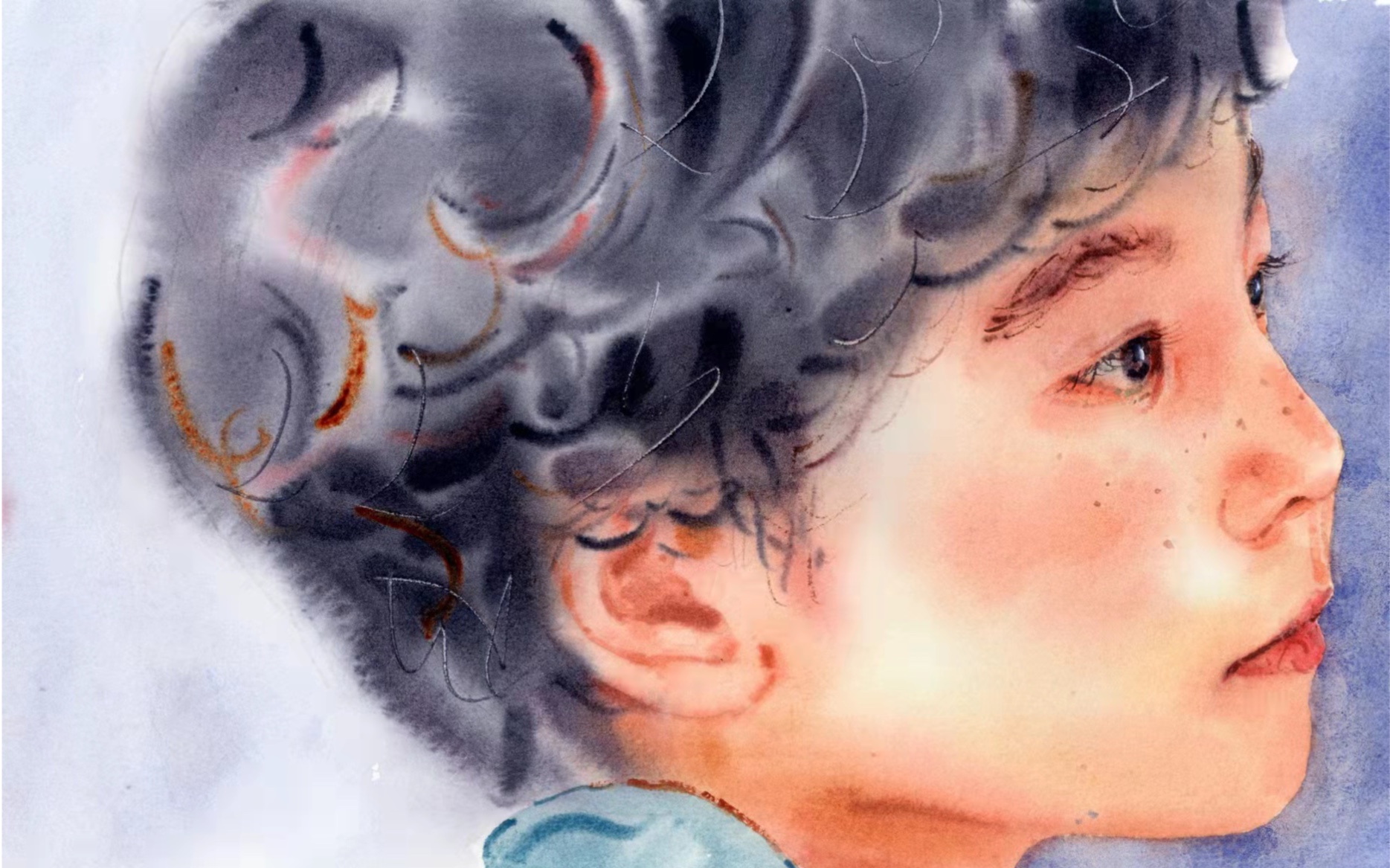 【水彩人像】侧脸男孩 水彩教程