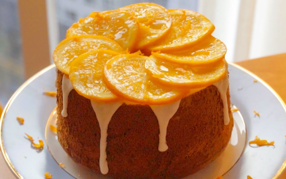 【daram】香橙戚风蛋糕~|orange chiffon cake recipe_哔哩哔哩_bili