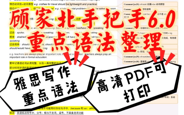 [图]顾家北手把手教你雅思写作6.0重点语法整理&顾家北词伙整理