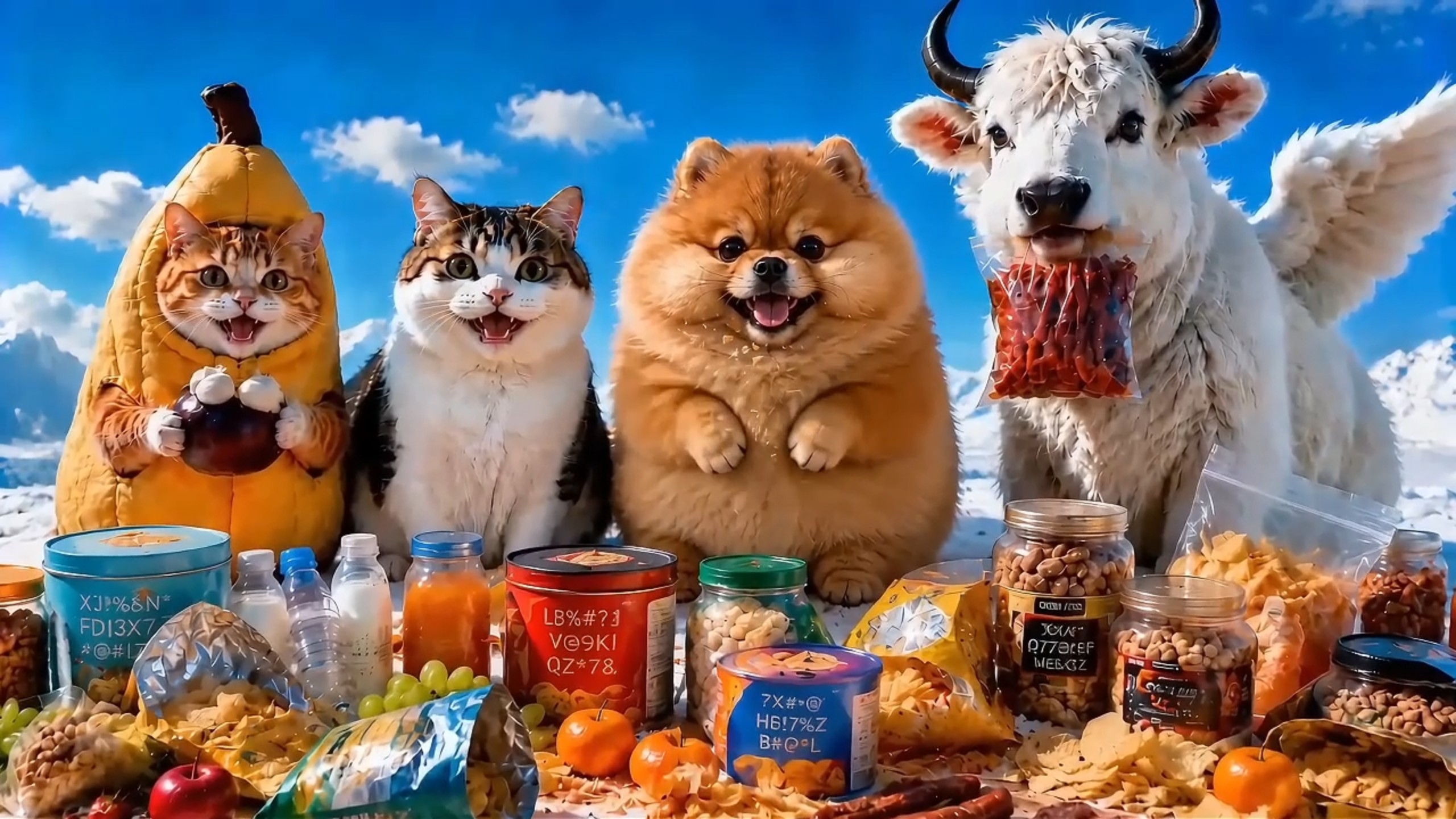 带上我的刀盾跟香蕉猫去珠峰探险偶遇奇怪牛牛