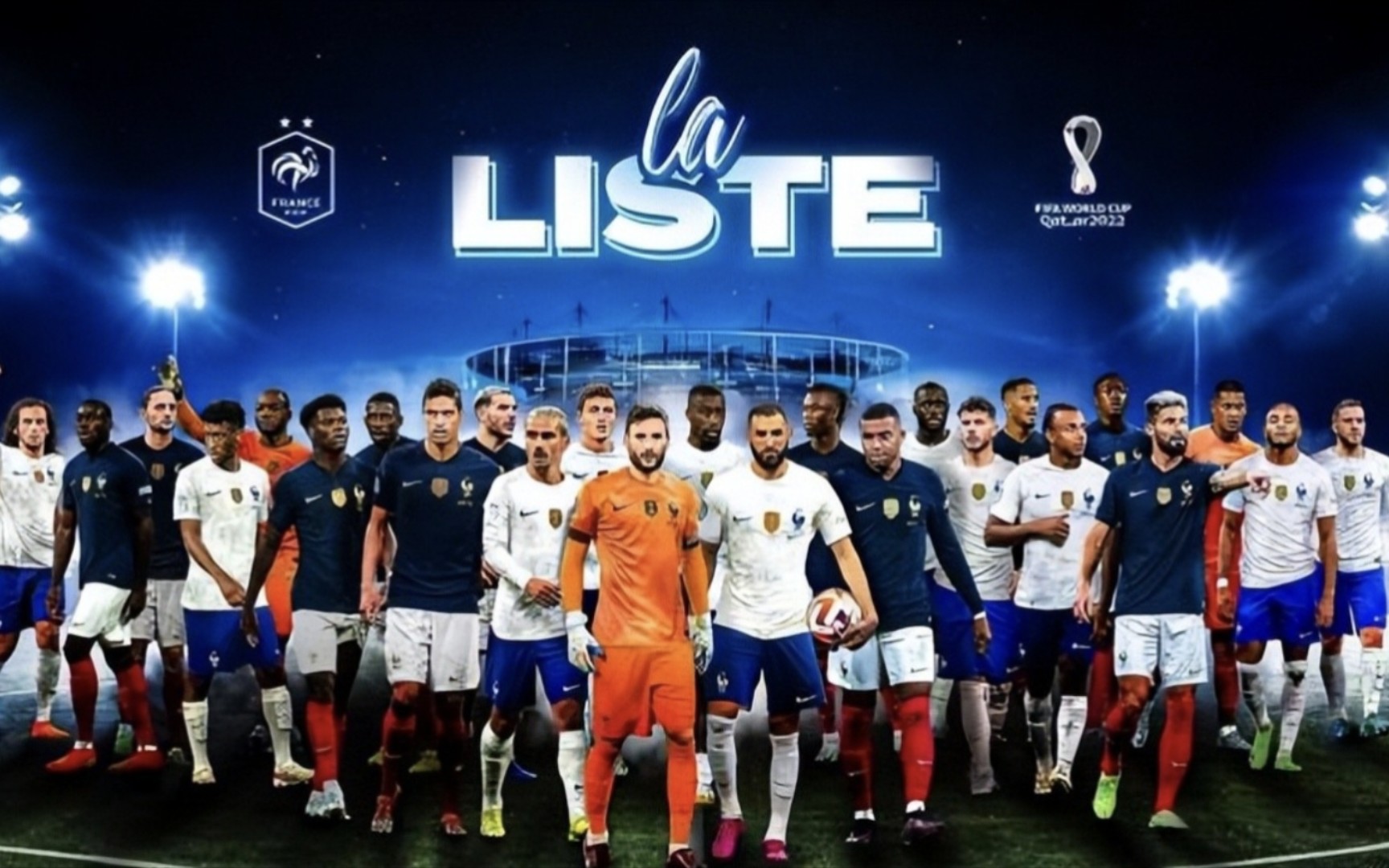 姆总领衔!法国国家队公布世界杯25人大名单