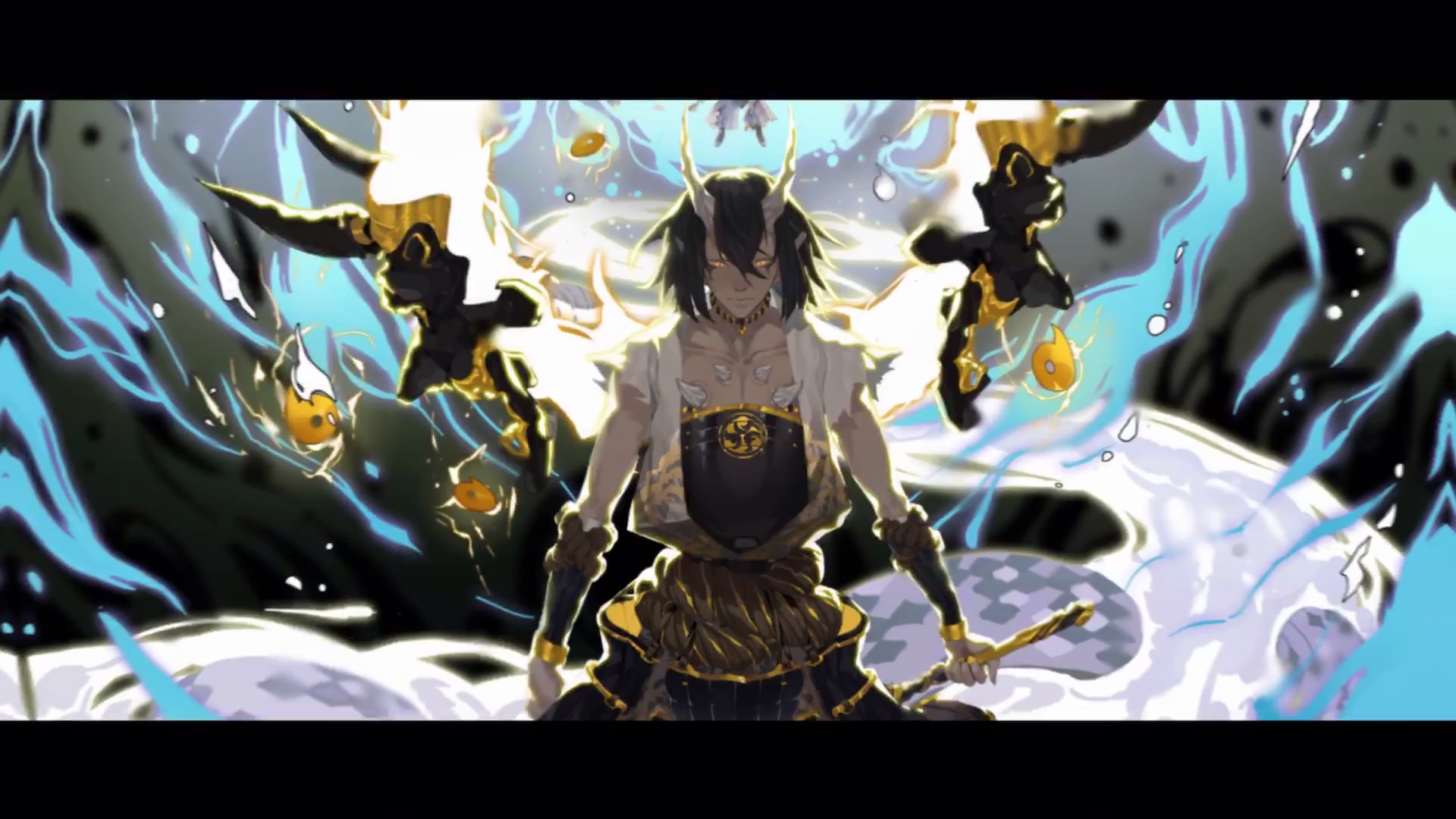 阴阳师sp荒川之主剧情cg(03)大战在即啊……守护的英姿还是挺帅的,但