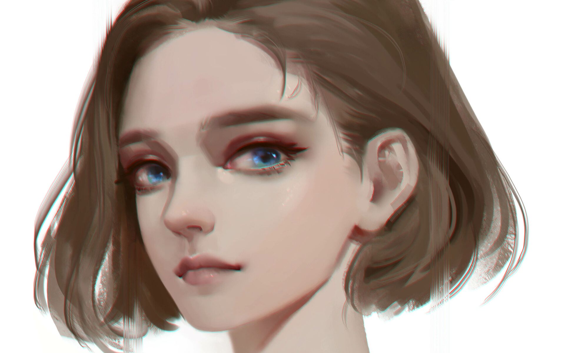 厚涂女头像过程