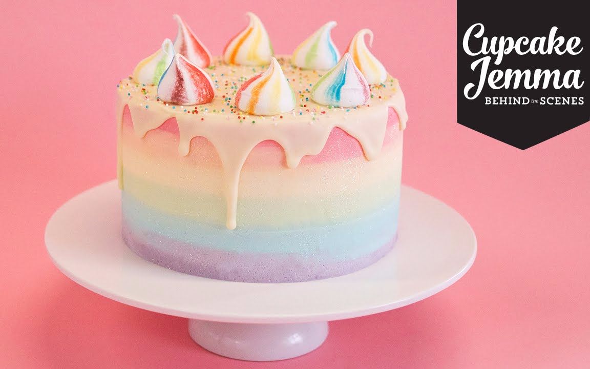 国外美食搬运甜美英国妹子教你制作unicorn独角兽蛋糕