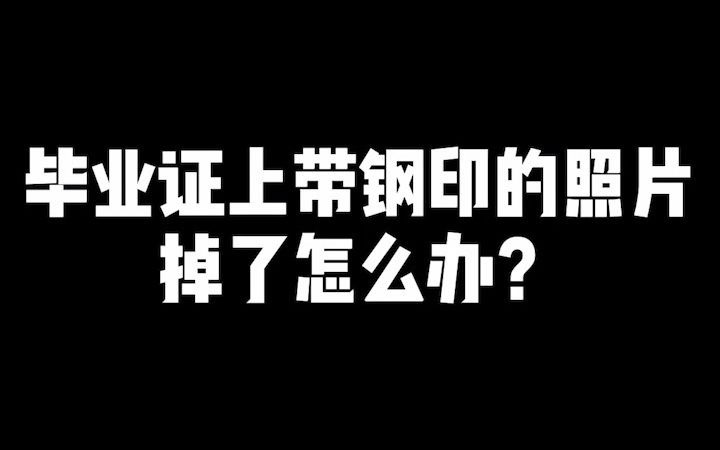 毕业证上带钢印的照片丢了怎么办?后果很严重!哔哩哔哩bilibili