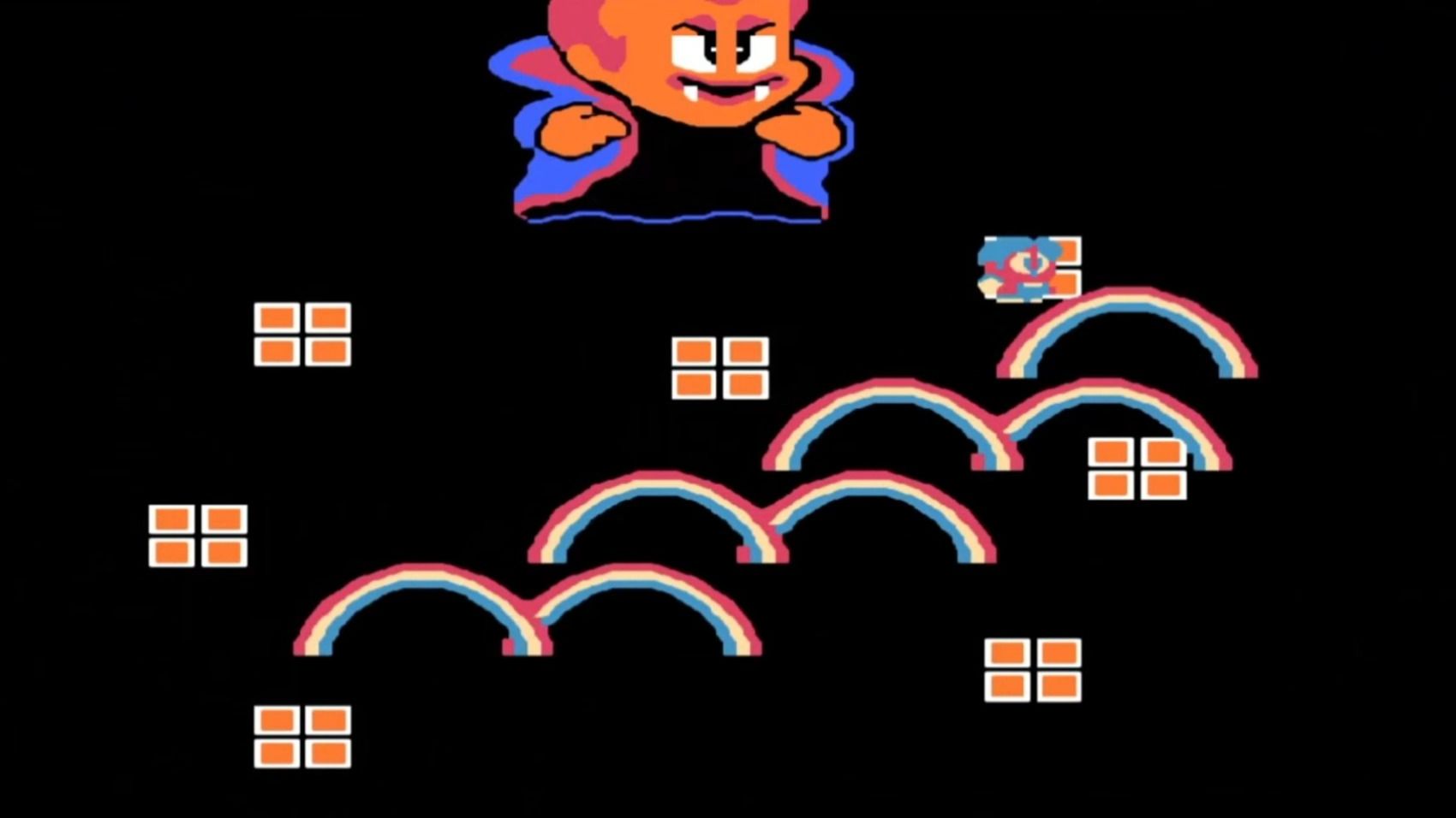 fc游戏彩虹岛:boss长得还怪可爱的