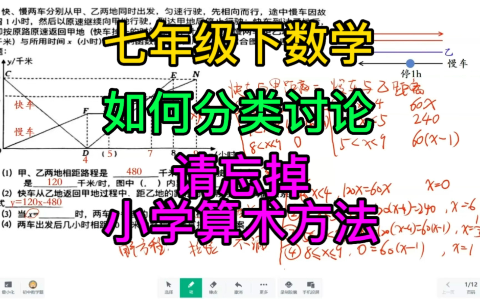 七年级数学压轴题,初一数学下册,七年级数学下册,初中数学分类讨论列方程.忘掉小学算术方法哔哩哔哩bilibili