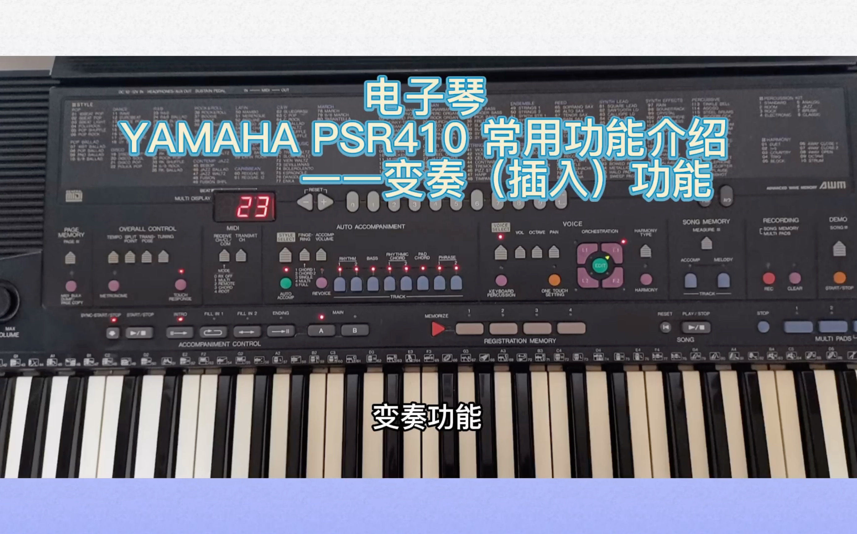 雅马哈410电子琴伴奏表图片