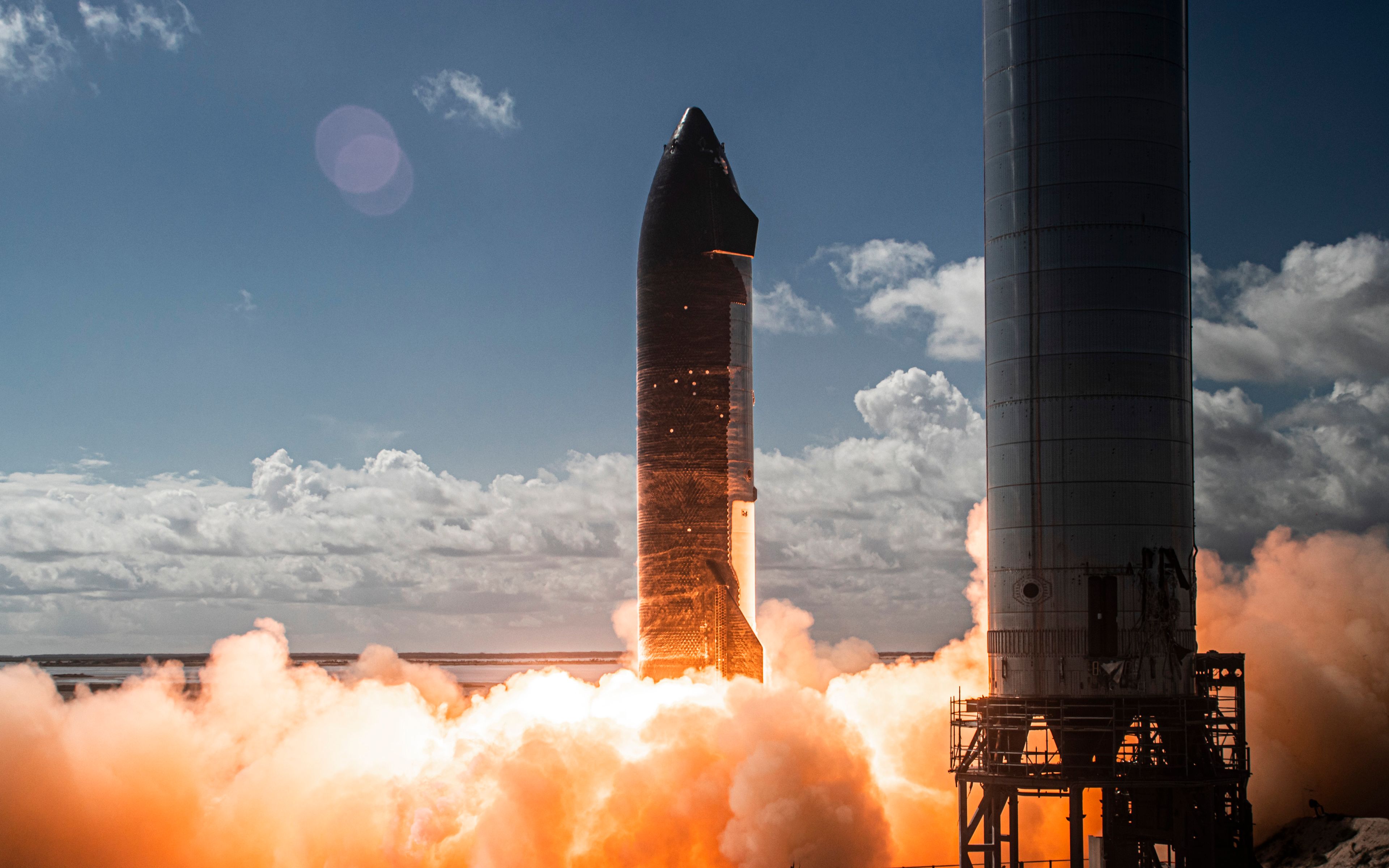 spacex首次对星舰进行6台猛禽的静态点火测试