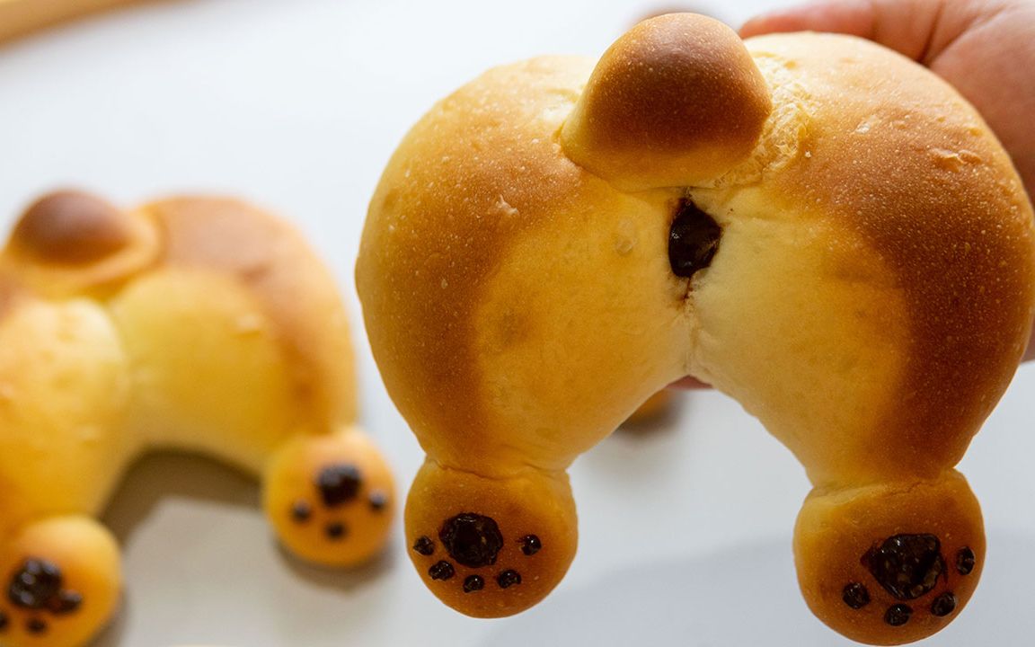 柯基臀巧克力面包,可爱又美味!