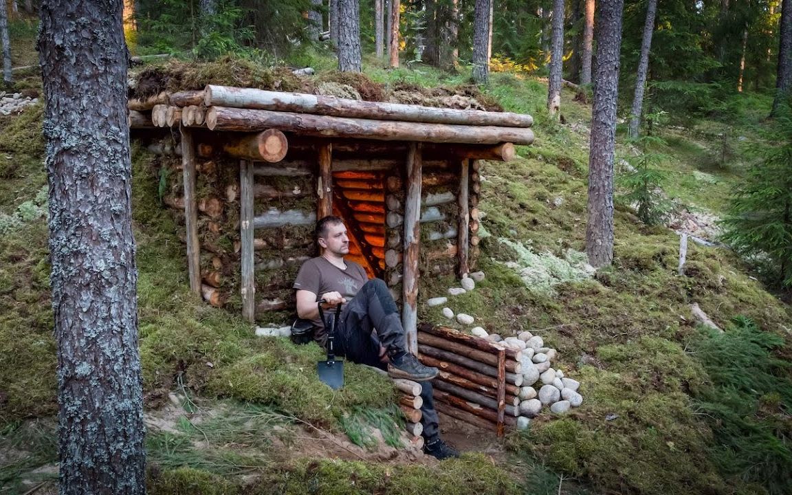 【露营】地下求生庇护所asbjorn olsen-berg bushcraft_哔哩哔哩_bili