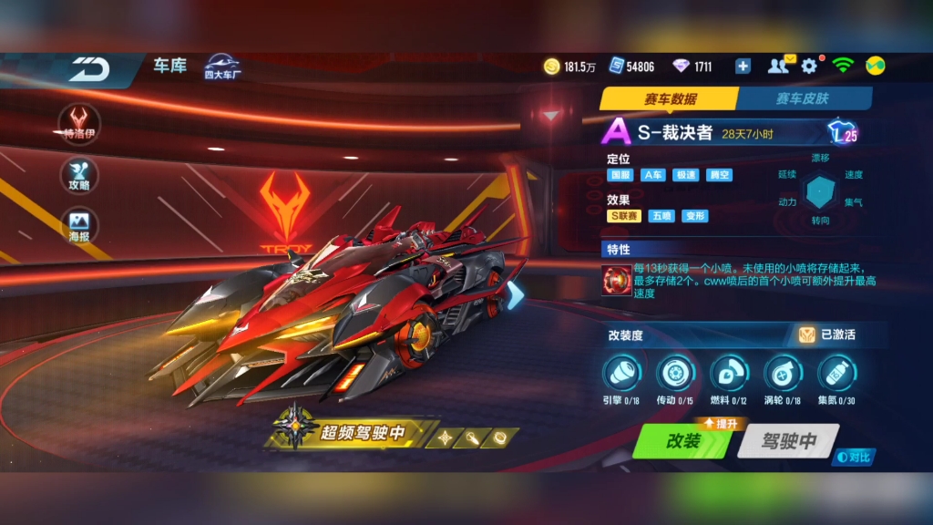 qq飞车手游:最强a车 s-裁决者改装推荐