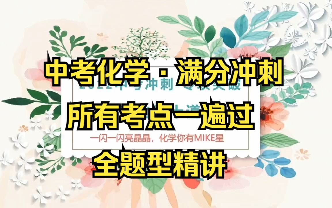 【中考化学|满分冲刺】中考化学所有考点一遍过全题型讲解哔哩哔哩bilibili