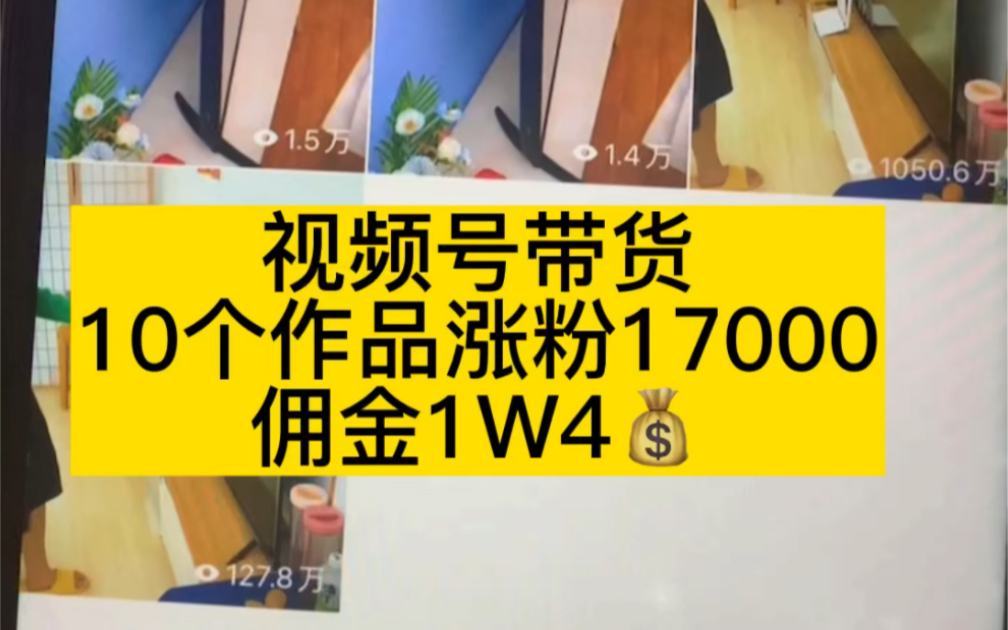 视频号暴力搬运带货,10个作品佣金1w4,涨粉近2w,普通人也能做哔哩哔哩bilibili