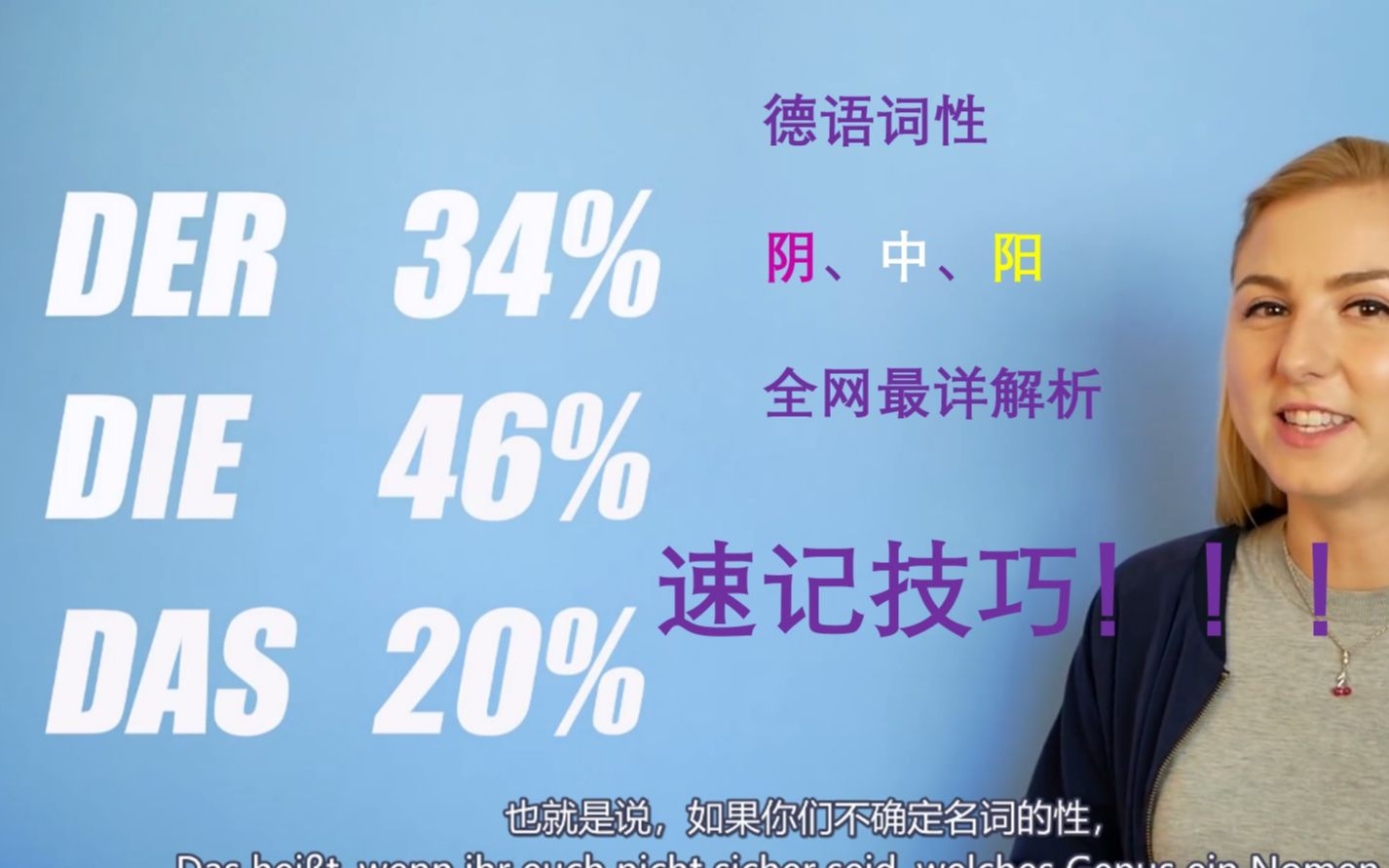 [图]德语词性速记技巧！中德字幕！看完记单词效率超过90%的人！