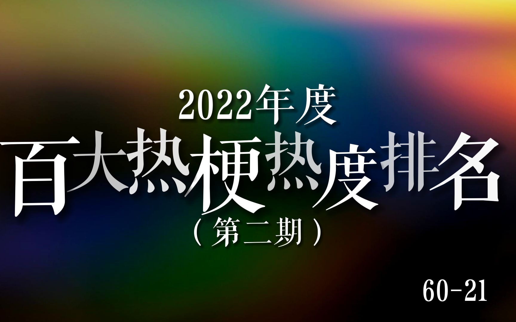 【热梗榜】2022年度百大热梗热度排名(第二期),第6021位!你都看过几个!!!哔哩哔哩bilibili