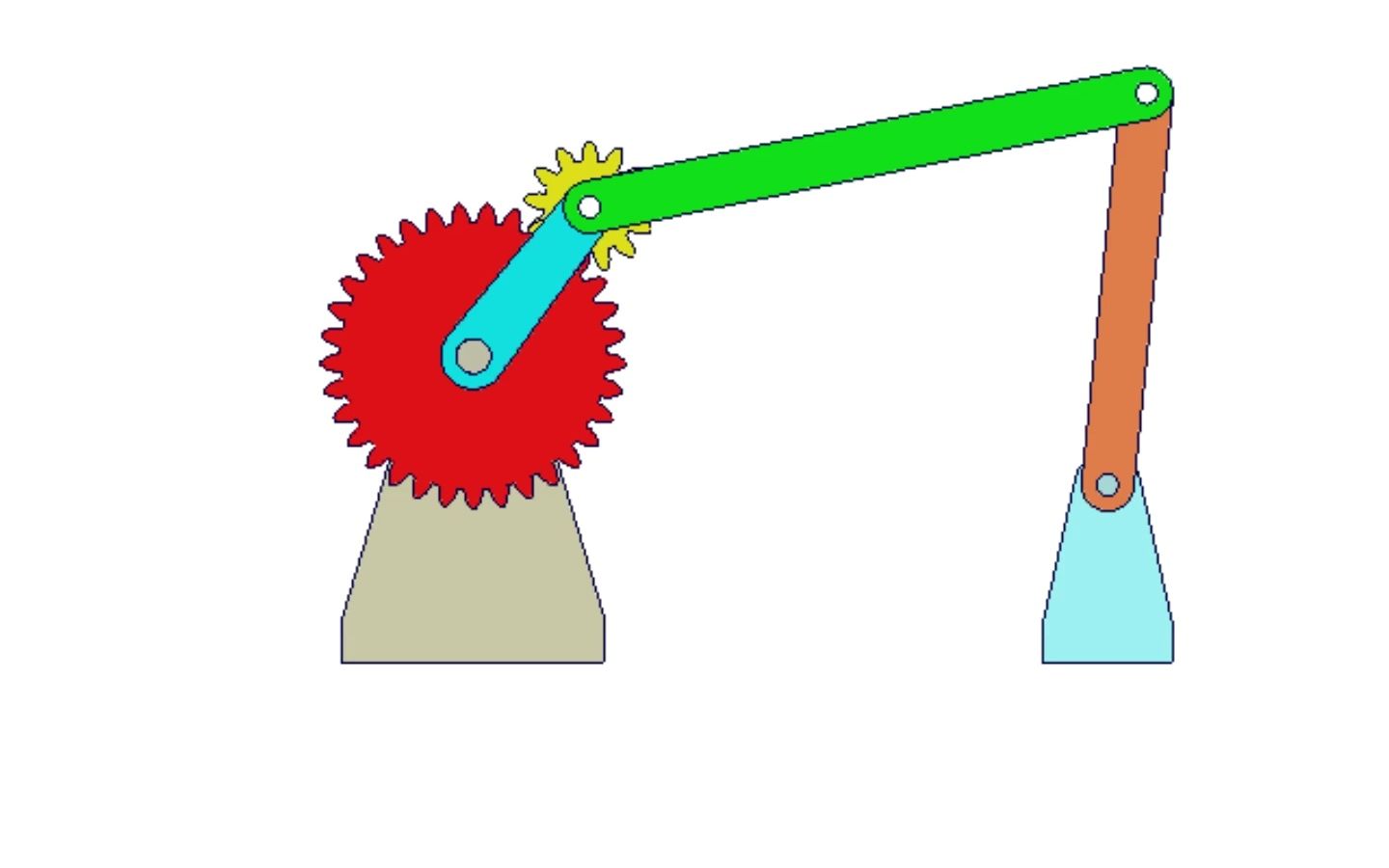 256.齿轮连杆组合机构哔哩哔哩bilibili