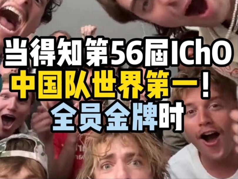 中国队第一!全员金牌!第56届IChO圆满收官!哔哩哔哩bilibili