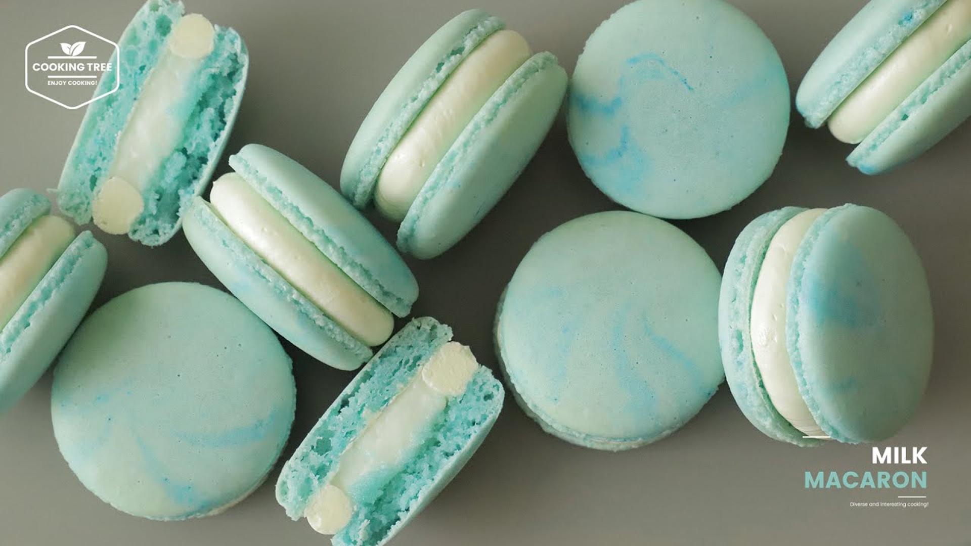 制作满满的湿润牛奶奶油牛奶马卡龙牛奶通心粉食谱烹饪树【cooking