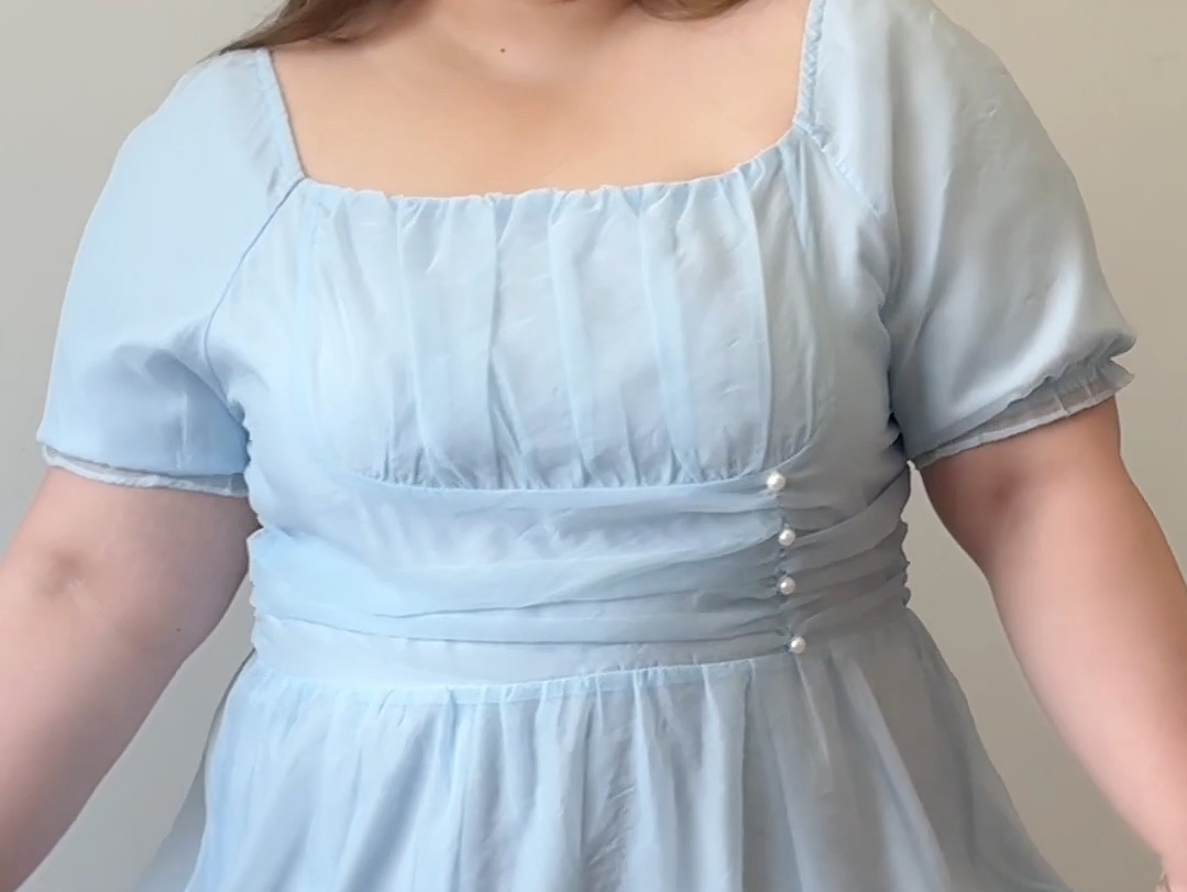 168cm220斤|大码女生的夏日蓝色小裙子好显白01