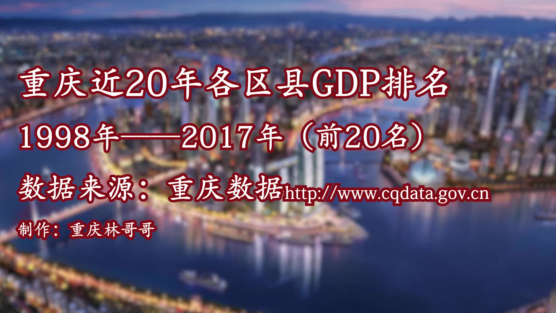 数据可视化:重庆直辖以来各区县GDP排名情况哔哩哔哩bilibili