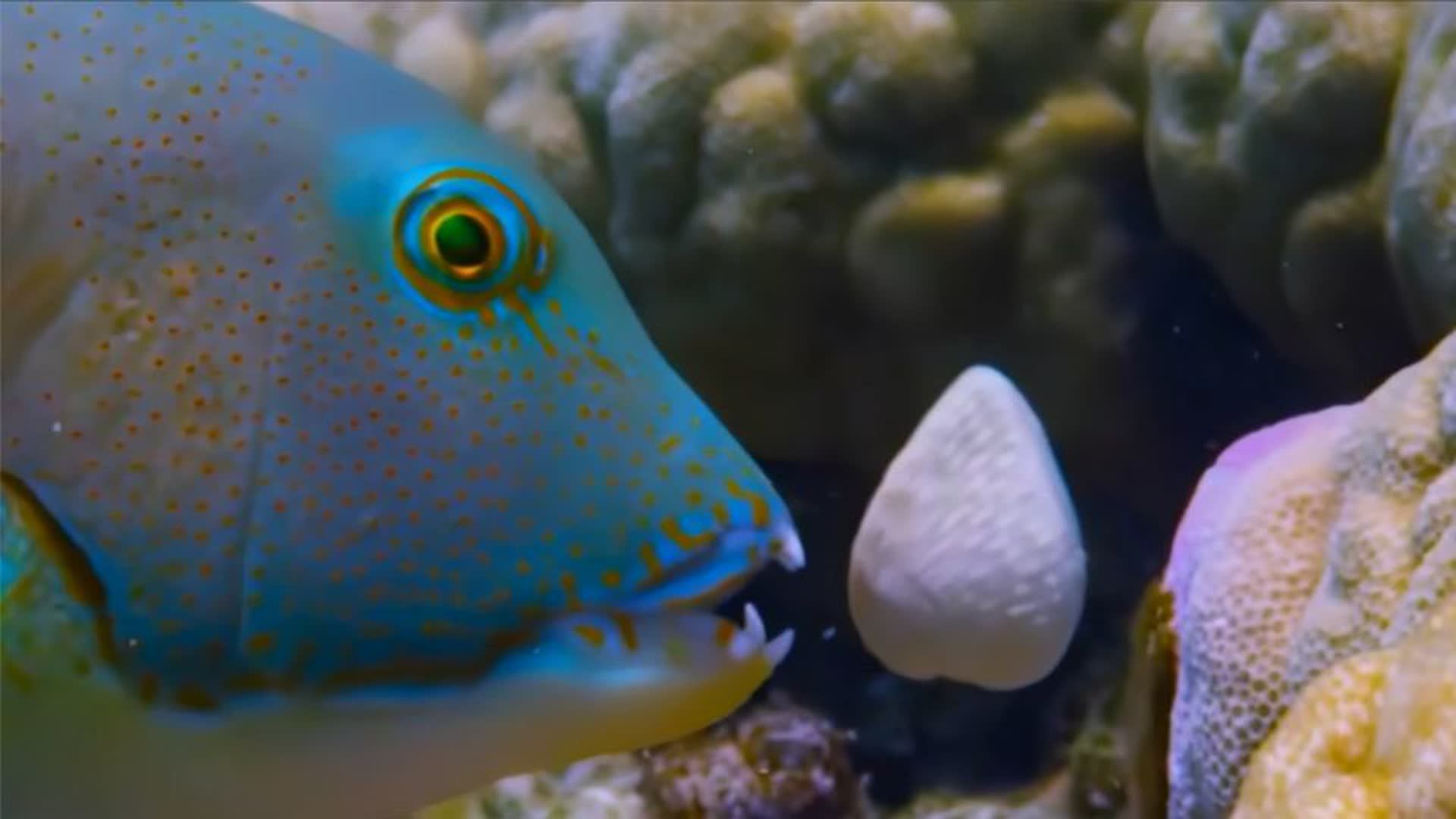 利用工具开蛤蜊的猪齿鱼