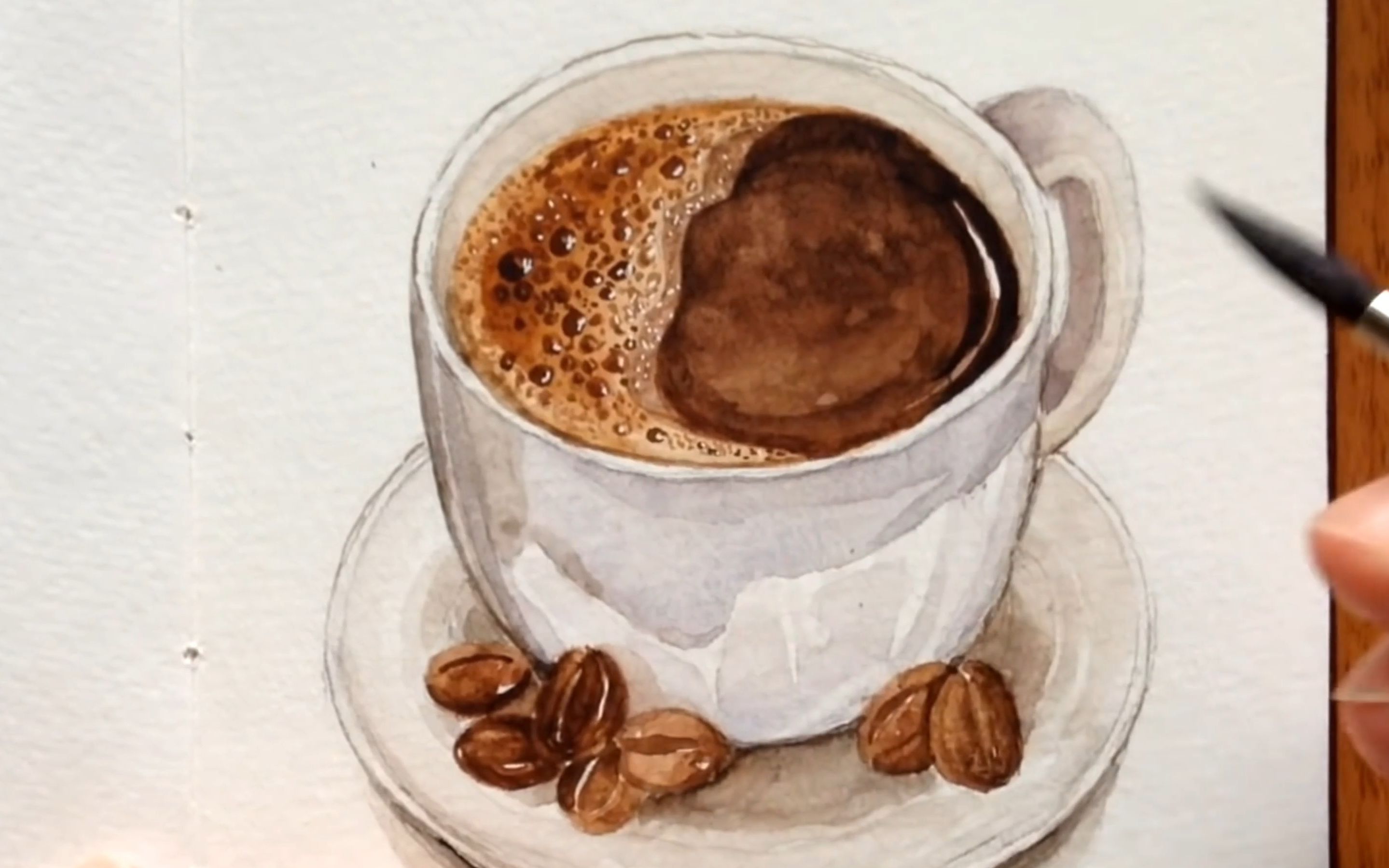 氛围感咖啡水彩教程