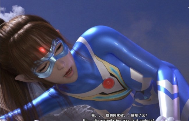 蒙面御姐女奥特曼被两个怪兽加急消耗,精疲力尽惨败