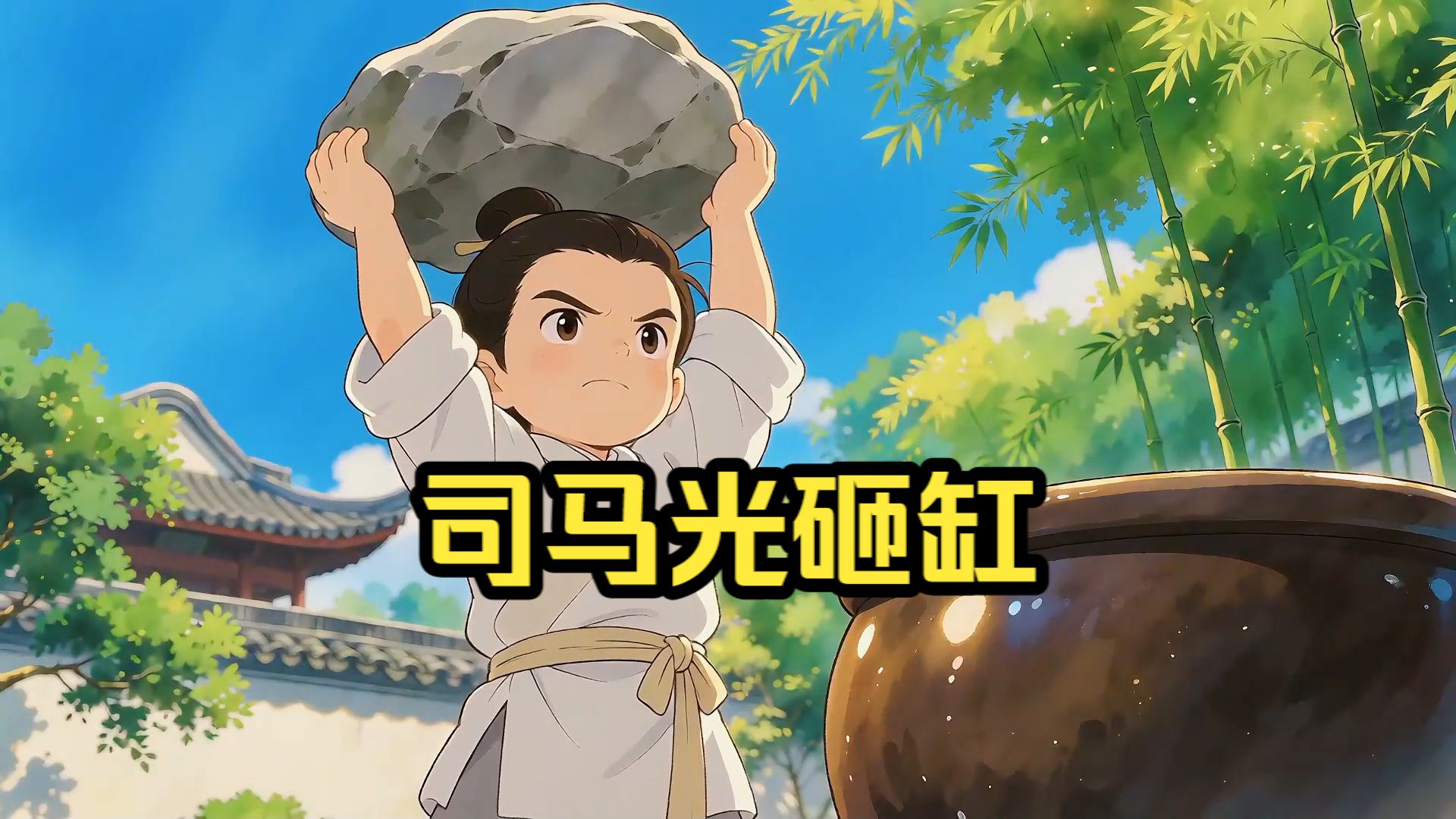 《司马光砸缸》遇事不要慌张，沉着冷静才能解决问题，经典寓言故事